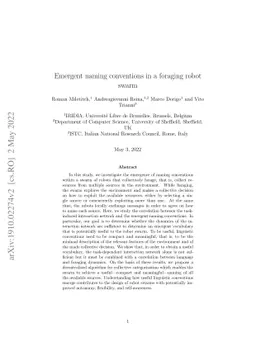 Emergent naming conventions in a foraging robot swarm