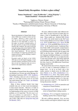 Named Entity Recognition -- Is there a glass ceiling?