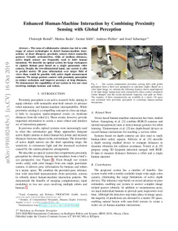 Enhanced Human-Machine Interaction by Combining Proximity Sensing with
  Global Perception