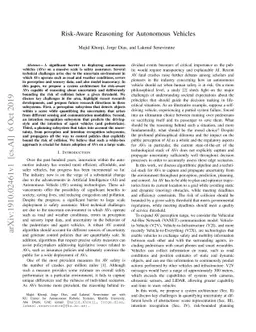 Risk-Aware Reasoning for Autonomous Vehicles