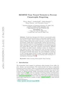 REMIND Your Neural Network to Prevent Catastrophic Forgetting