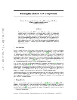 Pushing the limits of RNN Compression
