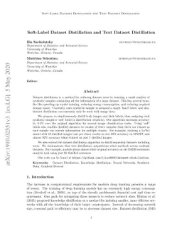 Soft-Label Dataset Distillation and Text Dataset Distillation