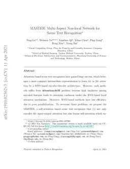 MASTER: Multi-Aspect Non-local Network for Scene Text Recognition