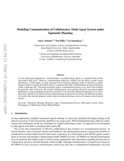 Modeling Communication of Collaborative Multi-Agent System under
  Epistemic Planning