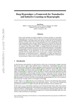 Deep Hyperedges: a Framework for Transductive and Inductive Learning on
  Hypergraphs