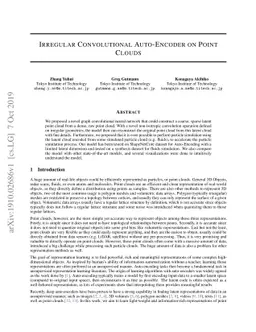 Irregular Convolutional Auto-Encoder on Point Clouds