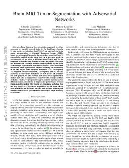 Brain MRI Tumor Segmentation with Adversarial Networks