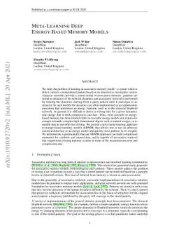 Meta-Learning Deep Energy-Based Memory Models