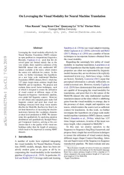 On Leveraging the Visual Modality for Neural Machine Translation