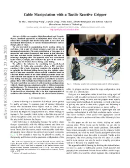 Cable Manipulation with a Tactile-Reactive Gripper