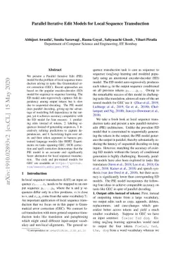 Parallel Iterative Edit Models for Local Sequence Transduction