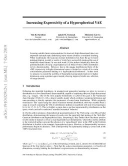 Increasing Expressivity of a Hyperspherical VAE