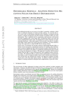 Deformable Kernels: Adapting Effective Receptive Fields for Object
  Deformation
