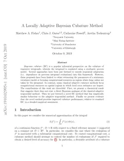 A Locally Adaptive Bayesian Cubature Method