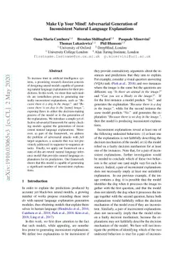 Make Up Your Mind! Adversarial Generation of Inconsistent Natural
  Language Explanations