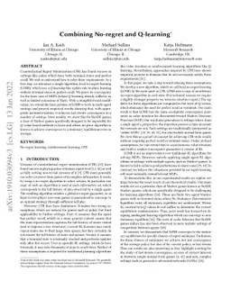 Combining No-regret and Q-learning