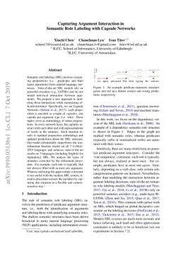 Capturing Argument Interaction in Semantic Role Labeling with Capsule
  Networks