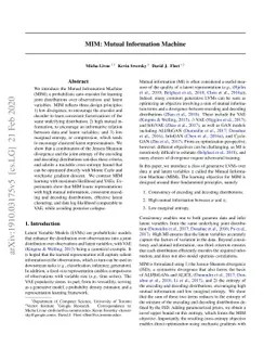 MIM: Mutual Information Machine