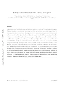 A Study on Wrist Identification for Forensic Investigation