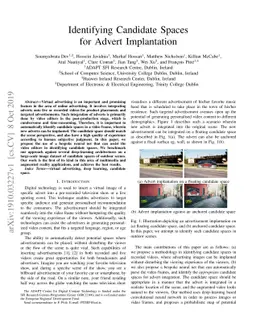 Identifying Candidate Spaces for Advert Implantation