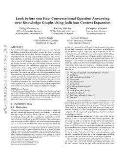 Look before you Hop: Conversational Question Answering over Knowledge
  Graphs Using Judicious Context Expansion