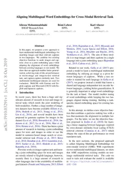 Aligning Multilingual Word Embeddings for Cross-Modal Retrieval Task