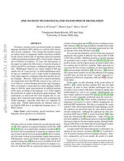 One-To-Many Multilingual End-to-end Speech Translation