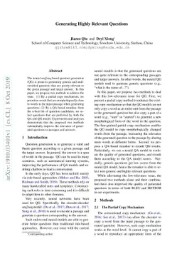 Generating Highly Relevant Questions