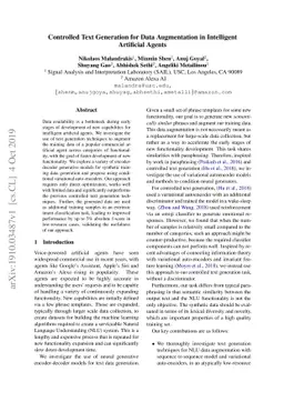 Controlled Text Generation for Data Augmentation in Intelligent
  Artificial Agents