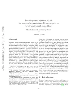 Learning event representations for temporal segmentation of image
  sequences by dynamic graph embedding