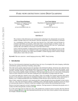 Fake news detection using Deep Learning