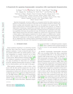 A framework for quantum homomorphic encryption with experimental
  demonstration