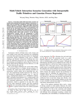 Multi-Vehicle Interaction Scenarios Generation with Interpretable
  Traffic Primitives and Gaussian Process Regression