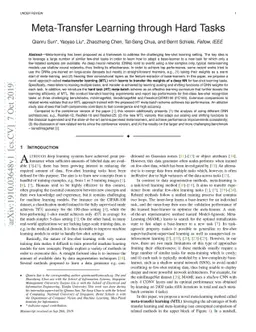 Meta-Transfer Learning through Hard Tasks