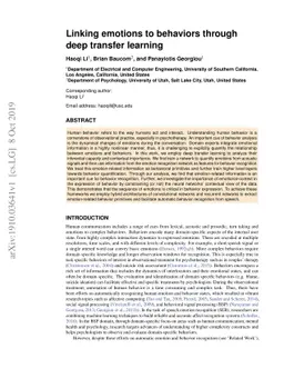 Linking emotions to behaviors through deep transfer learning