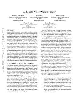Do People Prefer "Natural" code?