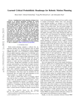 Learned Critical Probabilistic Roadmaps for Robotic Motion Planning