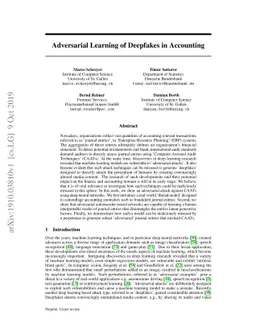 Adversarial Learning of Deepfakes in Accounting