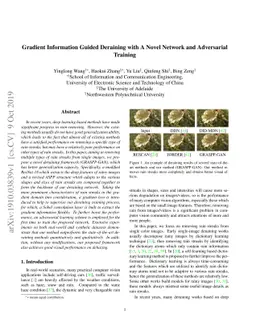 Gradient Information Guided Deraining with A Novel Network and
  Adversarial Training