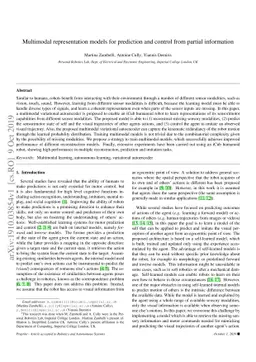 Multimodal representation models for prediction and control from partial
  information