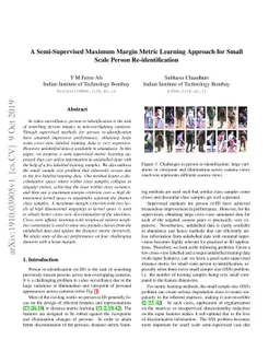 A Semi-Supervised Maximum Margin Metric Learning Approach for Small
  Scale Person Re-identification