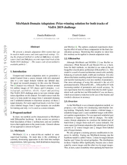 MixMatch Domain Adaptaion: Prize-winning solution for both tracks of
  VisDA 2019 challenge