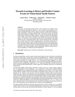 Towards Learning to Detect and Predict Contact Events on Vision-based
  Tactile Sensors