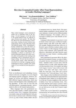 How does Grammatical Gender Affect Noun Representations in
  Gender-Marking Languages?