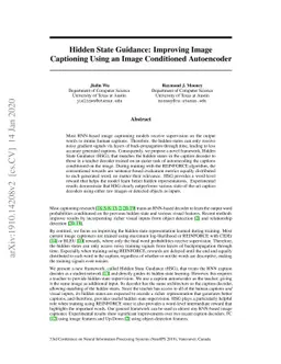 Hidden State Guidance: Improving Image Captioning using An Image
  Conditioned Autoencoder