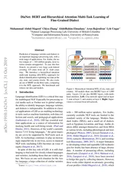 DiaNet: BERT and Hierarchical Attention Multi-Task Learning of
  Fine-Grained Dialect