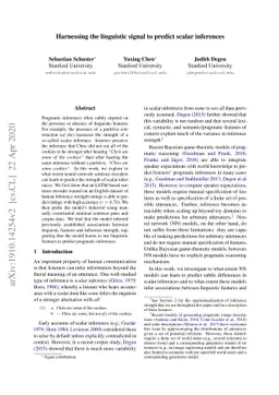 Harnessing the linguistic signal to predict scalar inferences