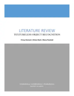 A Review of methods for Textureless Object Recognition
