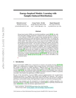 Energy-Inspired Models: Learning with Sampler-Induced Distributions
